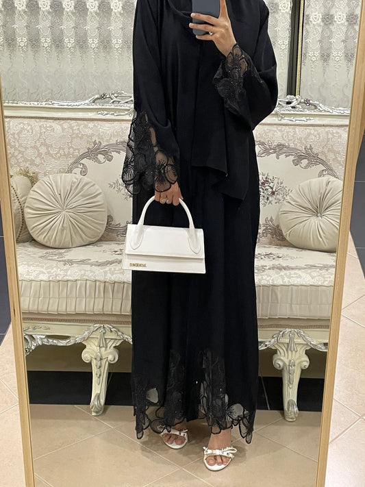 Lace Embroidered Abaya Made In UAE
