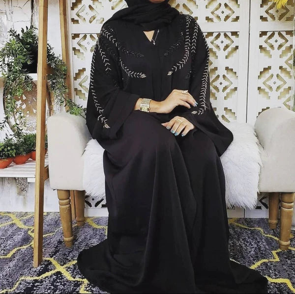 Black Luxurious Dubai Style Embroidered abaya