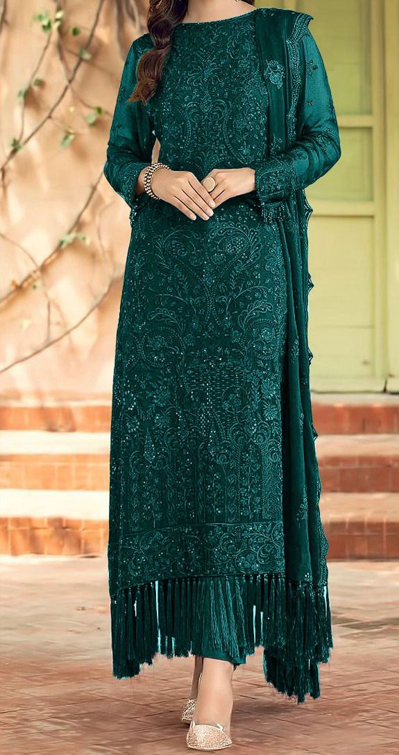 Dark green clearance pakistani dress