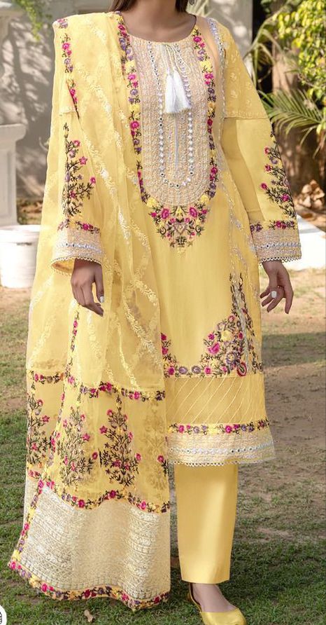 Zaha Premium Embroidered Pakistani Dress 3PC SET